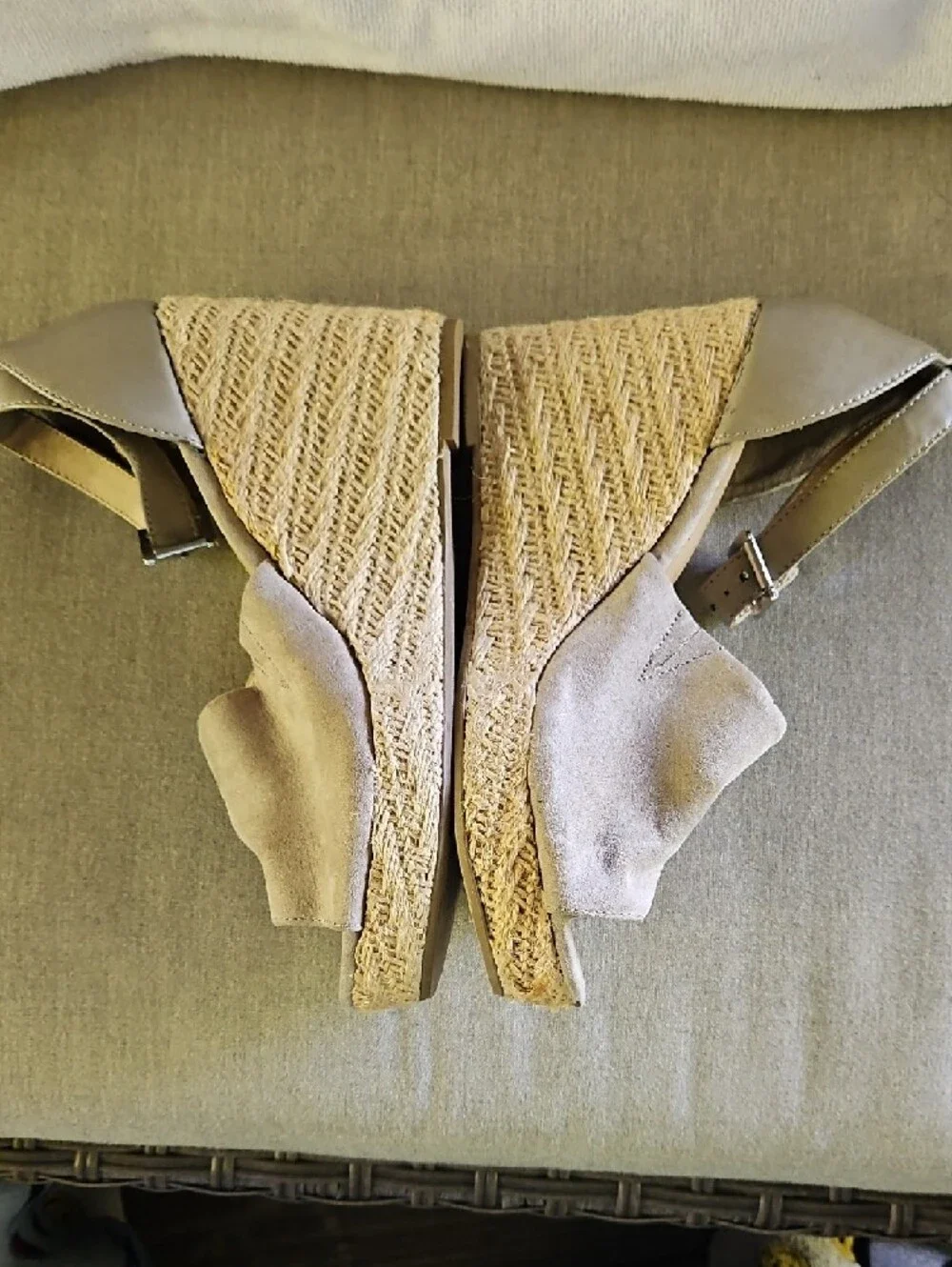 Big Buddha Taupe Espadrille Wedge Sandals with Ankle Strap 11